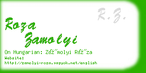 roza zamolyi business card